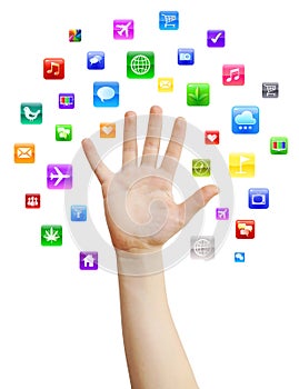 Hand with apps