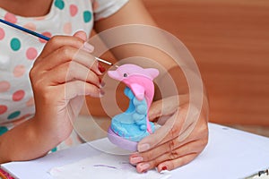 Hand art kid paint watercolor doll plaster for education1