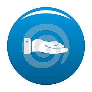 Hand ask icon blue vector