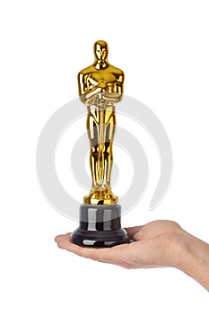 Hand with Award of Oscar ceremony