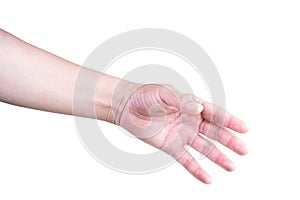 hand on  background clipping path