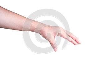 hand on  background clipping path