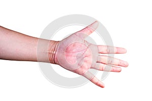 hand on  background clipping path