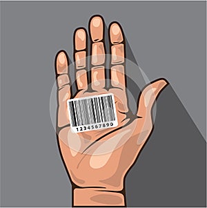 Hand with Barcode vector