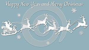 Hand bell, bows, tapes, snowflake. Vector. Plotter cutting. Cliche. The image with the inscription - merry Christmas