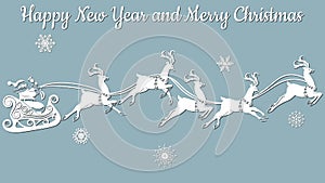 Hand bell, bows, tapes, snowflake. Vector. Plotter cutting. Cliche. The image with the inscription - merry Christmas photo
