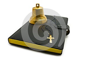 Hand bell, dagger and the bible