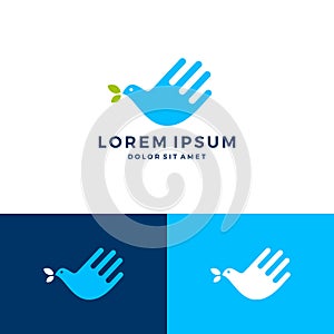 hand bird leaf logo