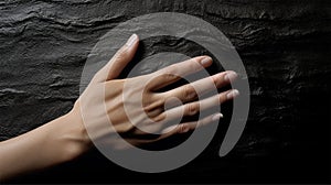 hand on a black background .feelings shown by hands