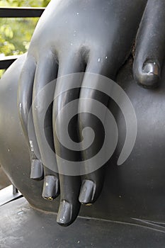 Hand of black buddha image
