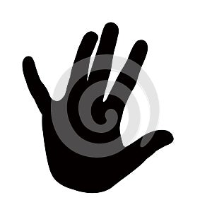 a hand black color silhouette vector