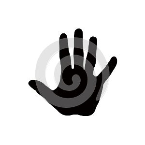 a hand black color silhouette vector