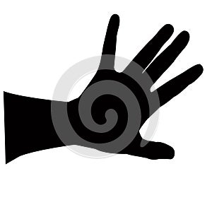 a hand black color silhouette vector