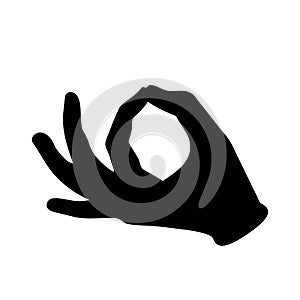 Hand black symbol mudra jnana mantra buddhism hinduism yoga icon