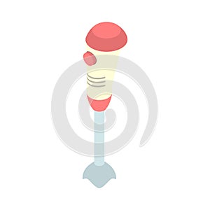 Hand blender electric mixer icon, cartoon style