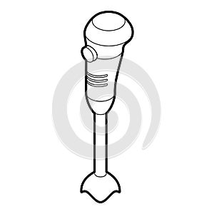 Hand blender electric mixer icon, outline style