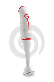 Hand blender electric mixer on a white background