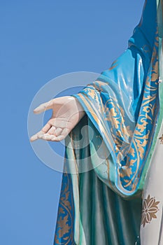 Hand of The Blessed Virgin Mary in the Roman Catholic Diocese that is public place in Chanthaburi Province.