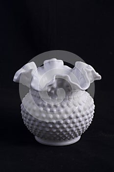 Hand blown white vase