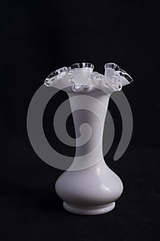 Hand blown white vase