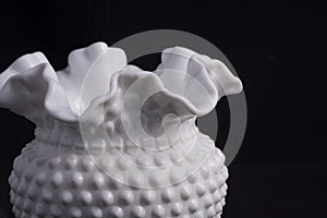 Hand blown white vase