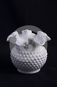 Hand blown white vase photo