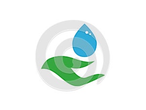 Hand and Blue Water Drop Icon