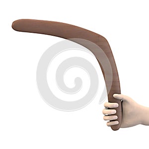 Hand with boomerang