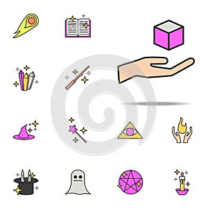 hand with box icon. magic icons universal set for web and mobile