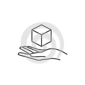 hand and box icon vector