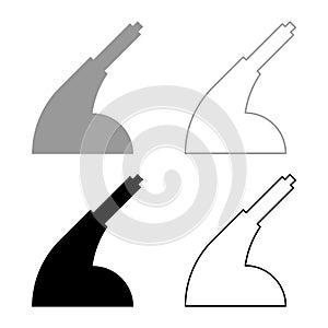 Hand brake handbrake car service set icon grey black color vector illustration image solid fill outline contour line thin flat