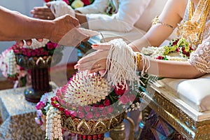 Hand bridal Thailand wedding ceremony