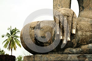 Hand of buddha statue Sukhothai thailand
