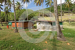 Hand-built farm buildings in the caribbean