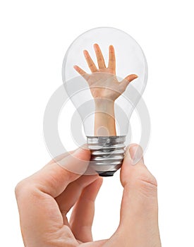 Hand with bulb