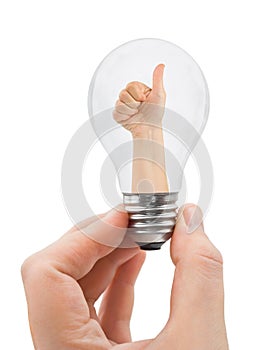 Hand with bulb and thumb