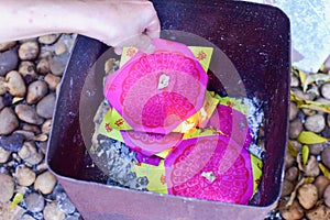 Hand Burning Joss Paper During Chinese New Year