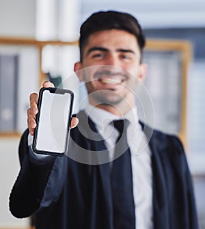 Hand of businessman, phone screen and portrait of communication, networking or contact us on social media mockup. Mobile