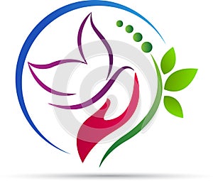 Hand butterfly logo