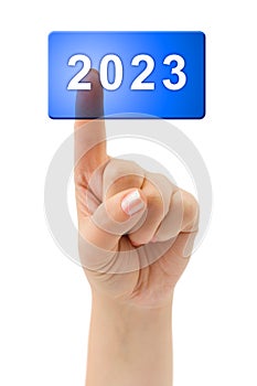 Hand and button 2023