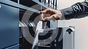 The hand in cabinet.AI generated image