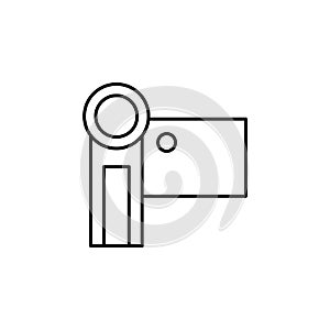 hand camera icon. Element of video products outline icon for mobile concept and web apps. Thin line hand camera icon can be used