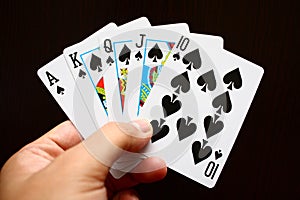 Hand with cards photo