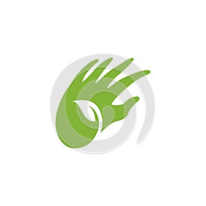 hand care back to nature vector logo icon illutration