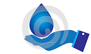 Hand Care Water Drop Logo Template