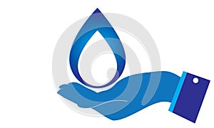 Hand Care Water Drop Logo Template