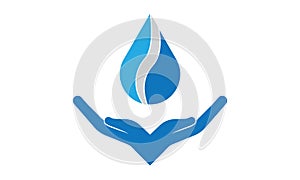 Hand Care Water Drop Logo Template