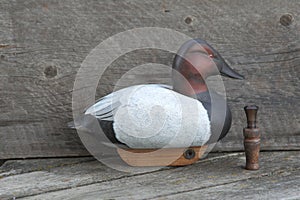 Hand carved wooden duck decoy