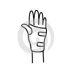 Hand cast doodle icon, vector illustration