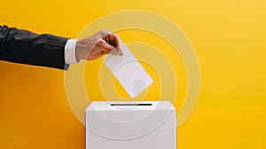 Hand Casting Ballot in Box.AI generated image